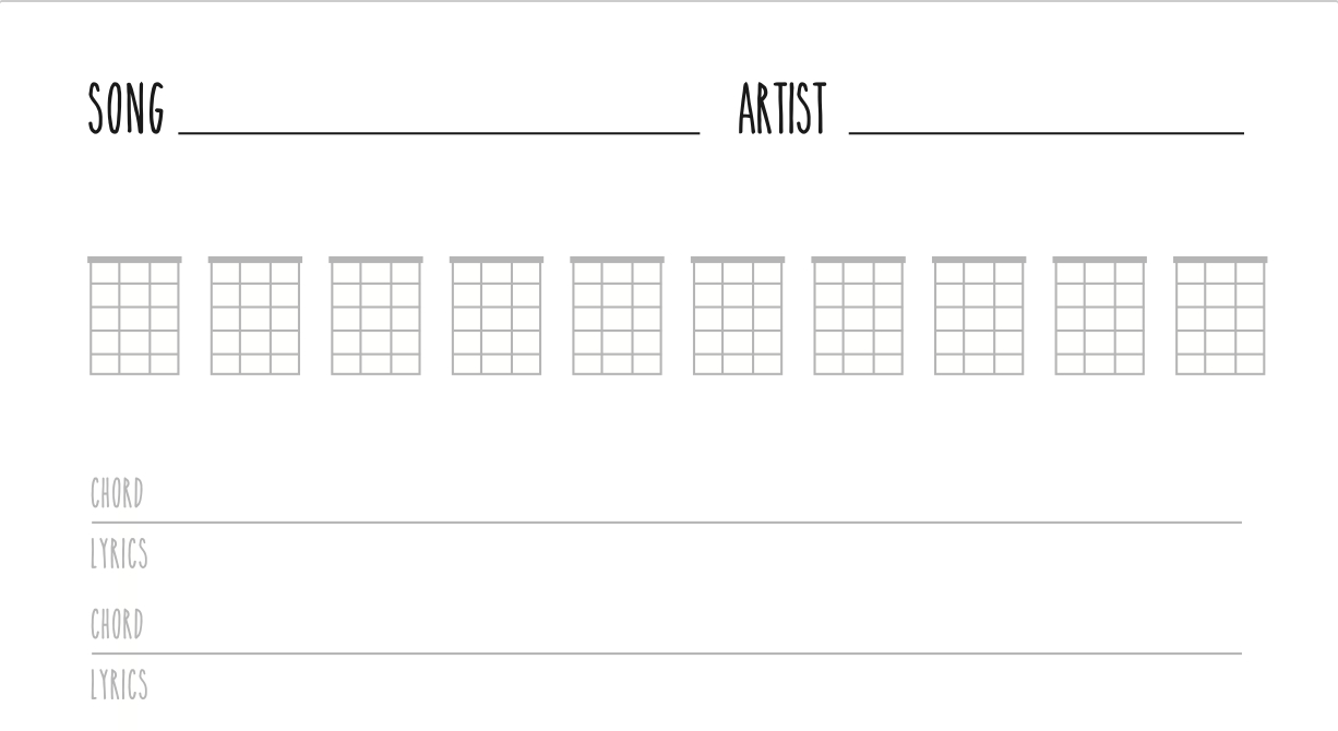 Blank Ukulele Song Sheet | Ukulele Go throughout Free Blank Ukulele Chord Chart Printable