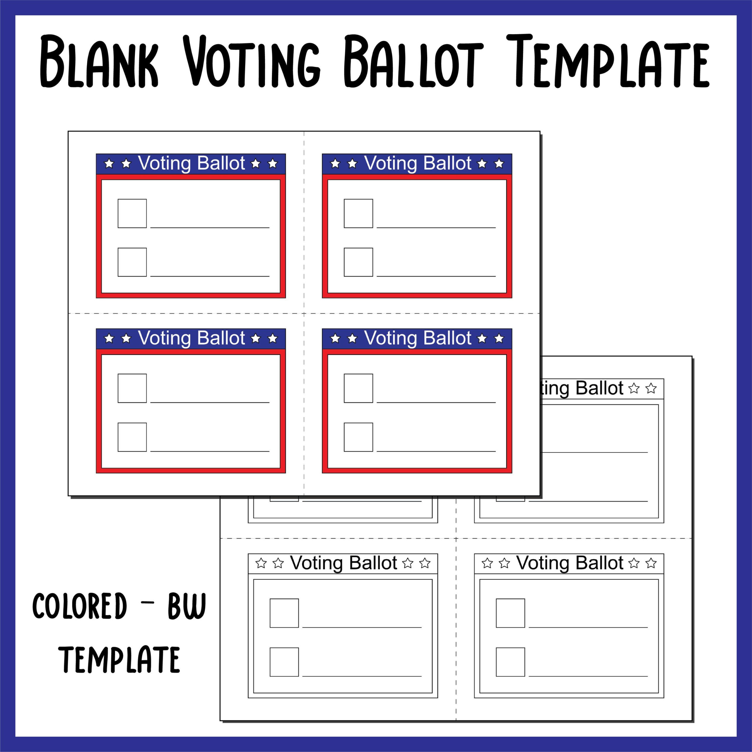 Blank Voting Ballot Template | Mock Election Day Paper Printables for Free Editable Voting Ballot Template