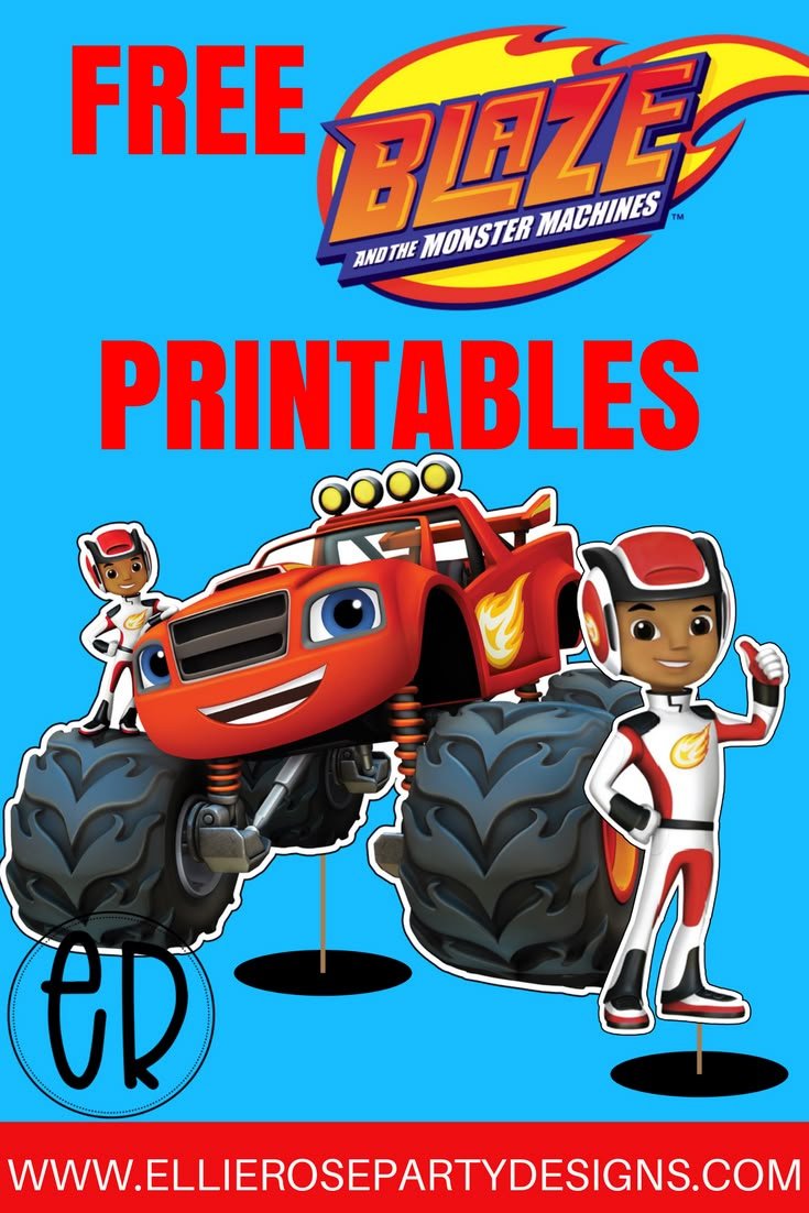 Blaze And The Monster Machine Printable Centerpieces | Free To in Free Blaze Printables