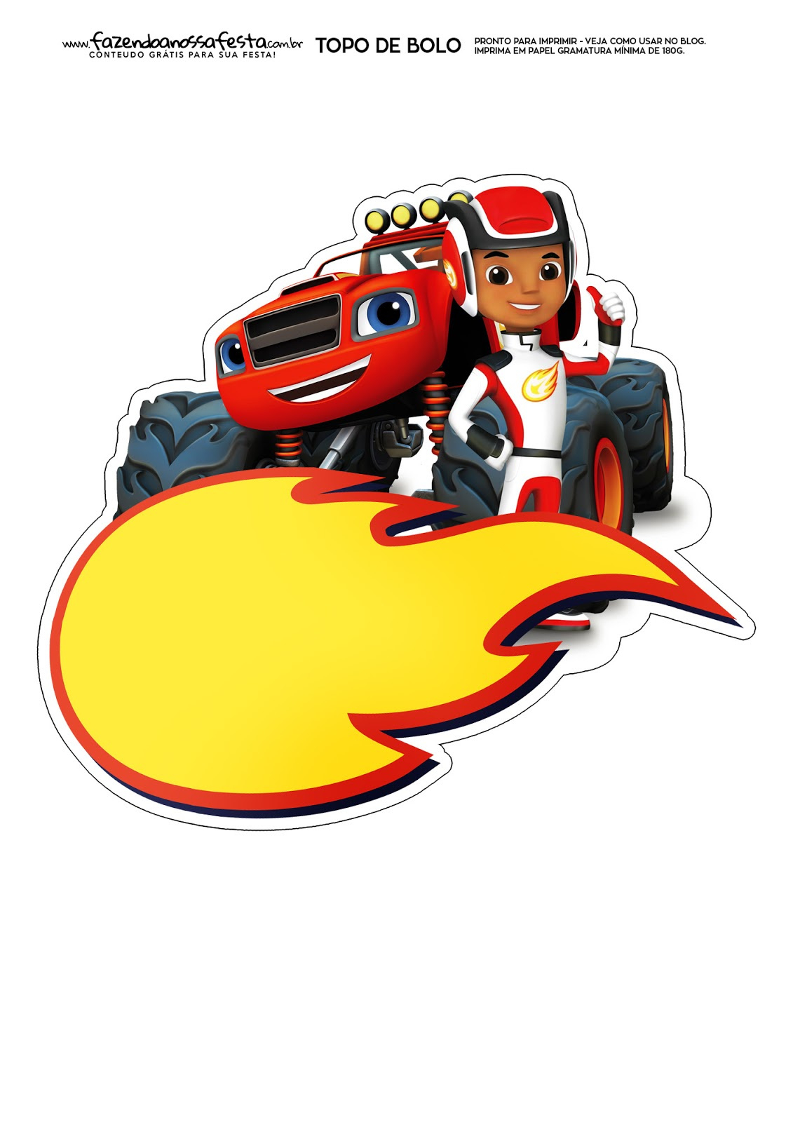 Blaze Free Printable Cake Toppers. - Oh My Fiesta! In English inside Free Blaze Printables