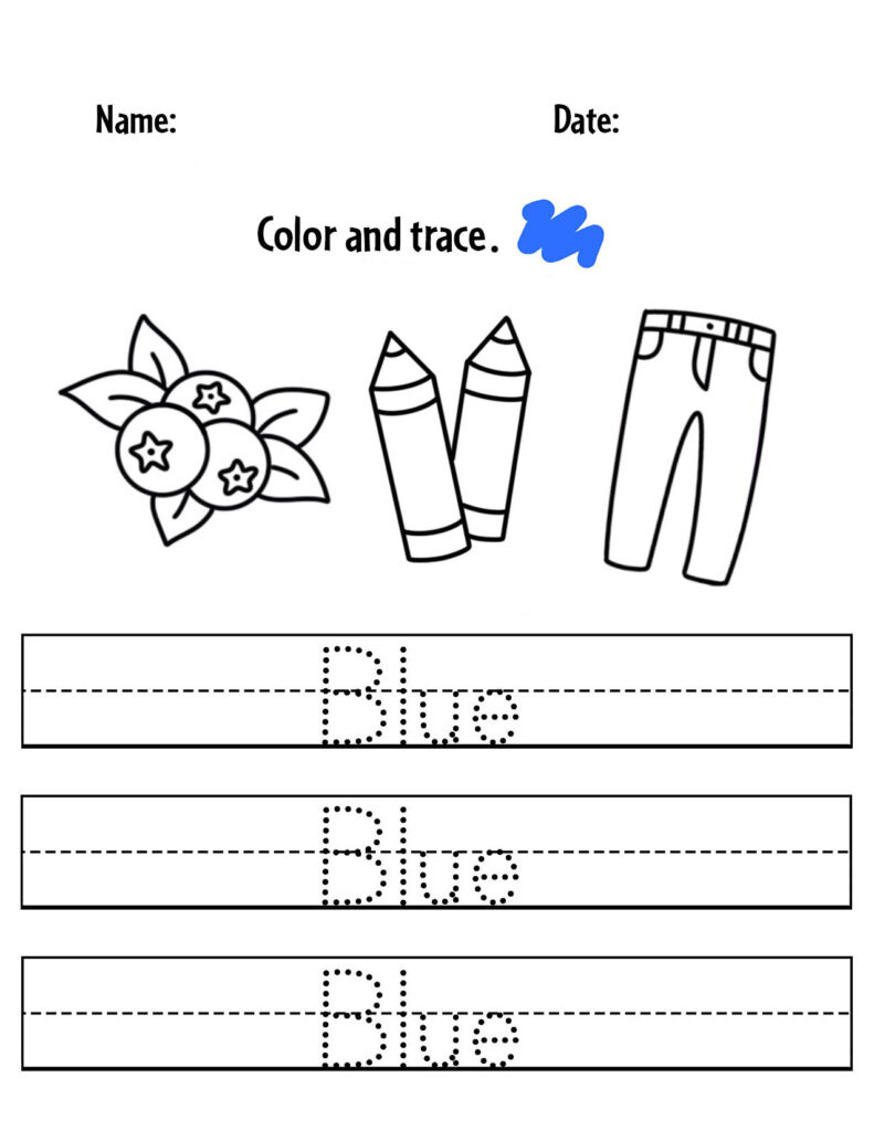 Blue Color Activities And Worksheets For Preschool! ⋆ The pertaining to Free Printable Color Blue Worksheets