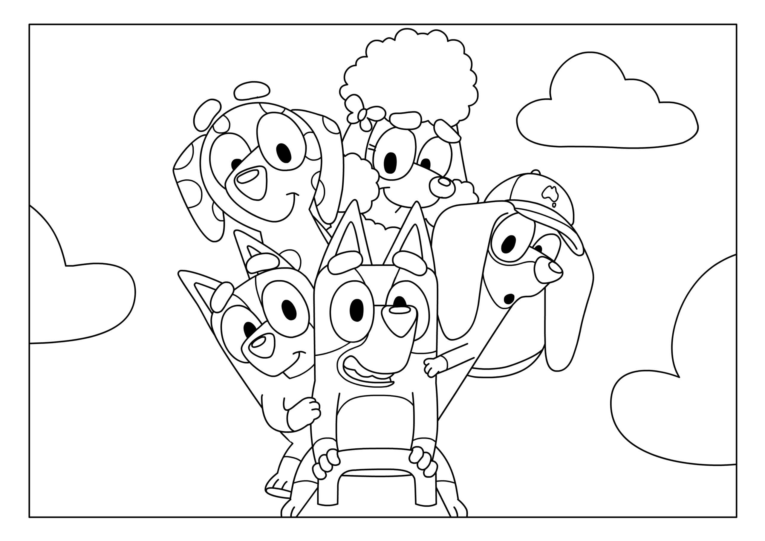 Bluey Friends Colouring Sheets - Bluey Official Website inside Bluey Free Printables