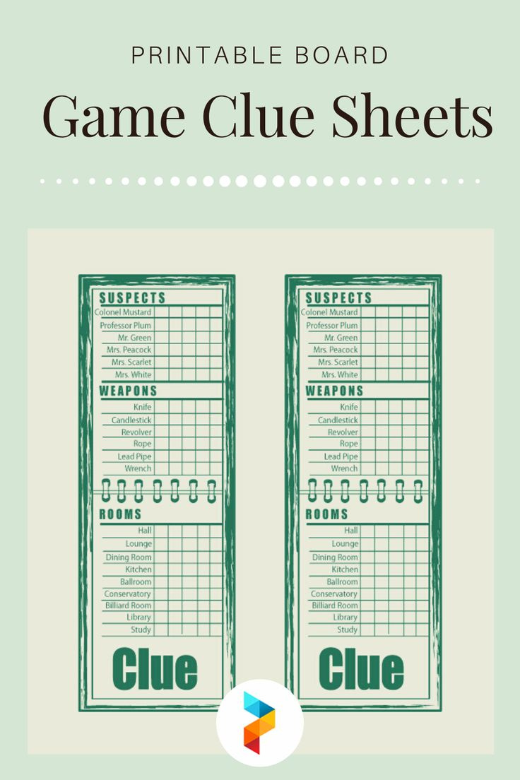 Board Game Clue Sheets - 10 Free Pdf Printables | Printablee throughout Free Printable Cluedo Sheets