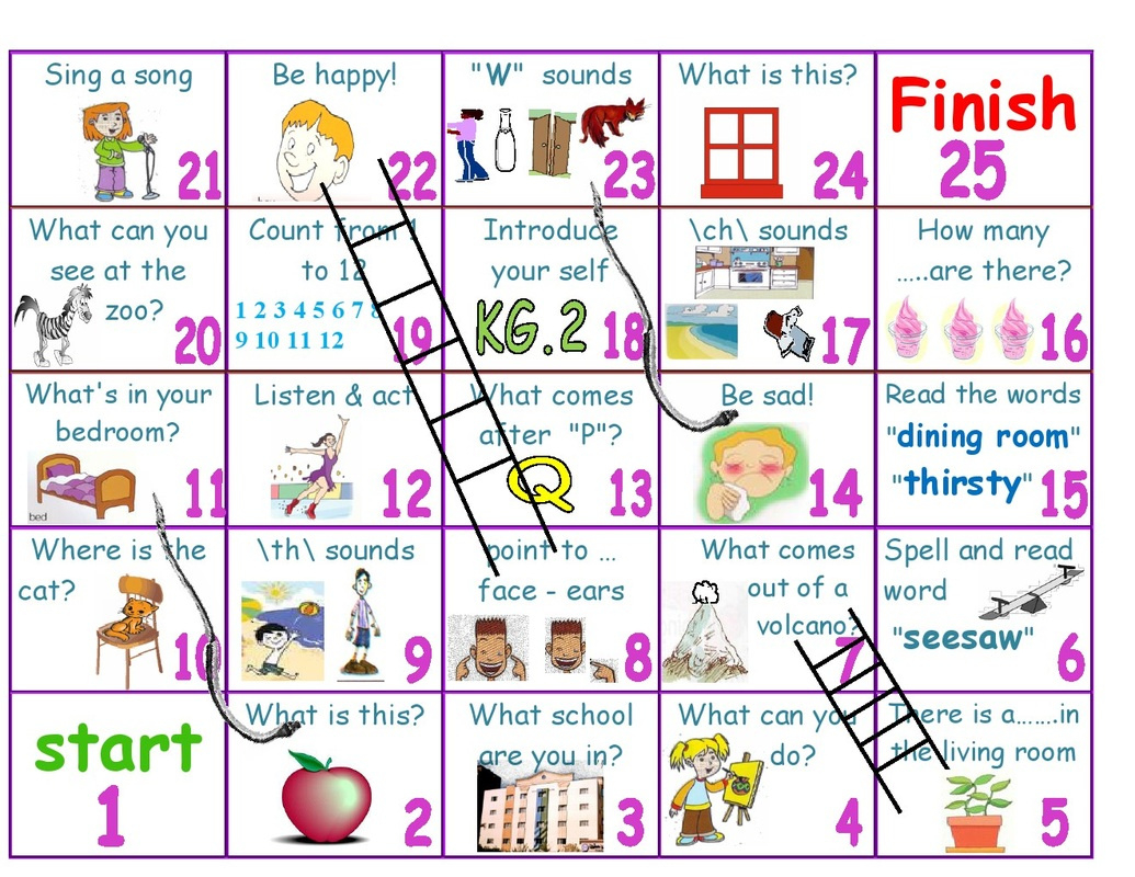 Board Games - My English Classes inside Free Printable English Games