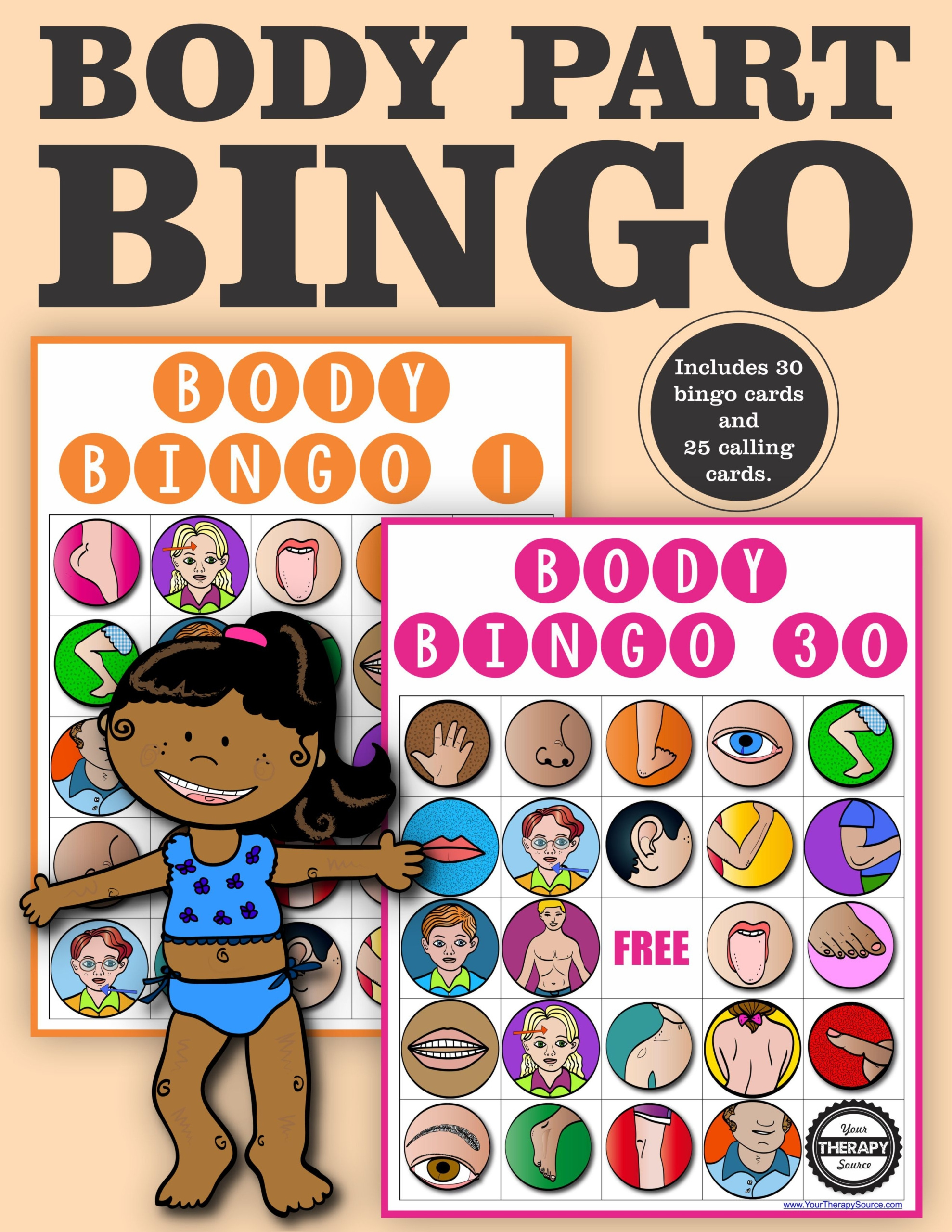 Body Parts Bingo Game Classroom Set in Body Parts Bingo Printable Free