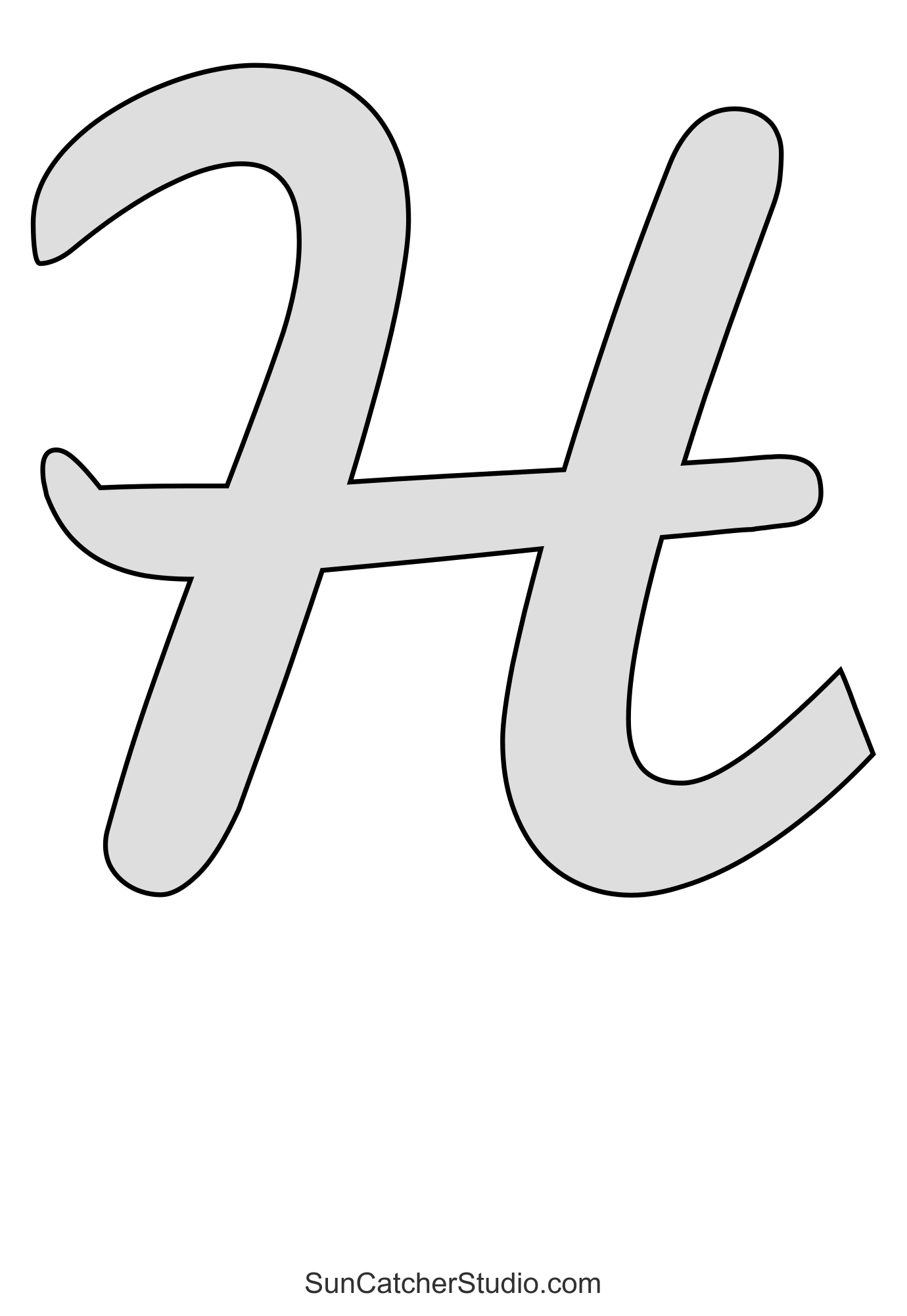 Bold Thick Script Letter Stencils (Number, And Alphabet Patterns intended for Free Printable Extra Large Cursive Letter Stencils
