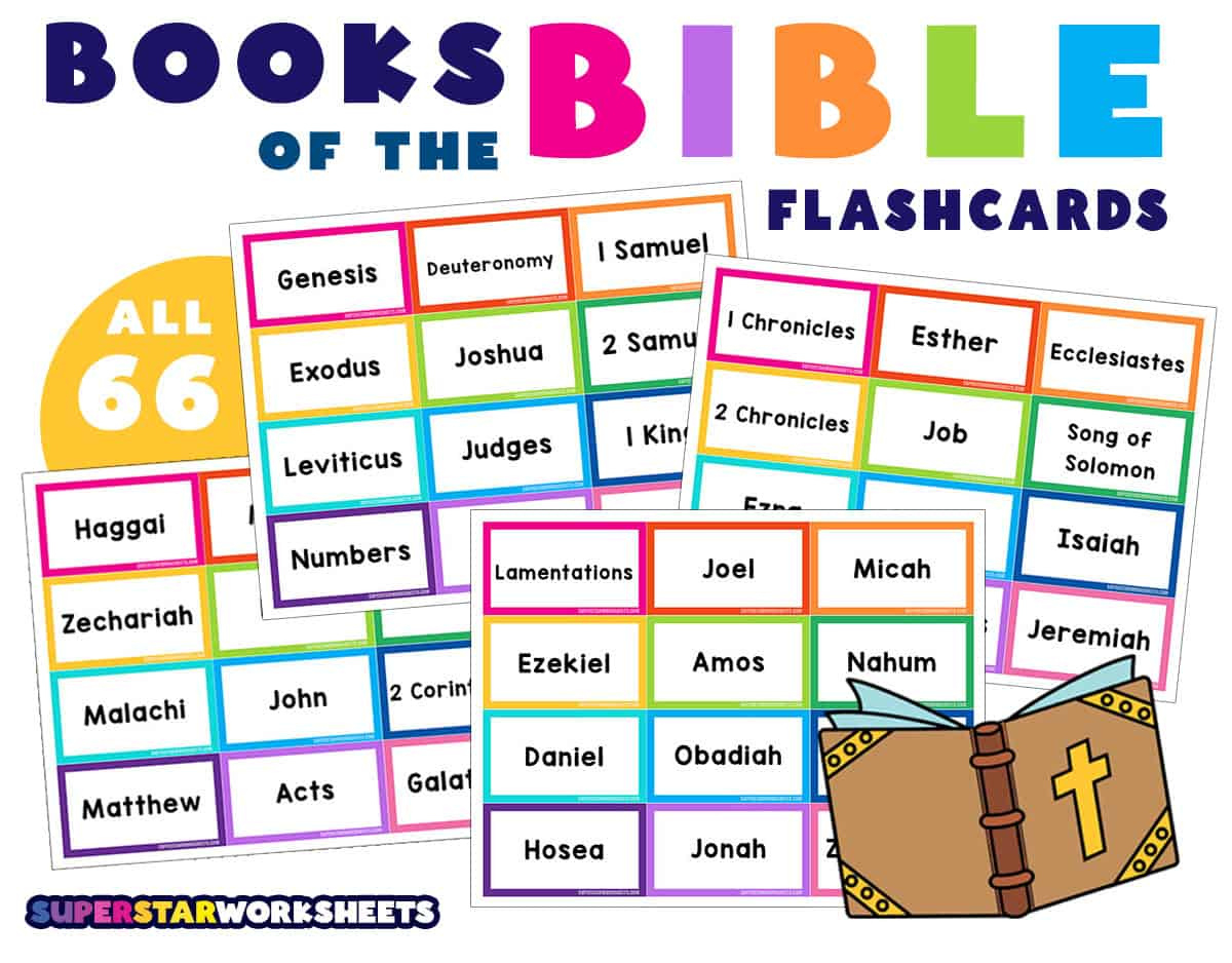 Books Of The Bible Flashcards - Superstar Worksheets with Books of the Bible Cards Free Printable