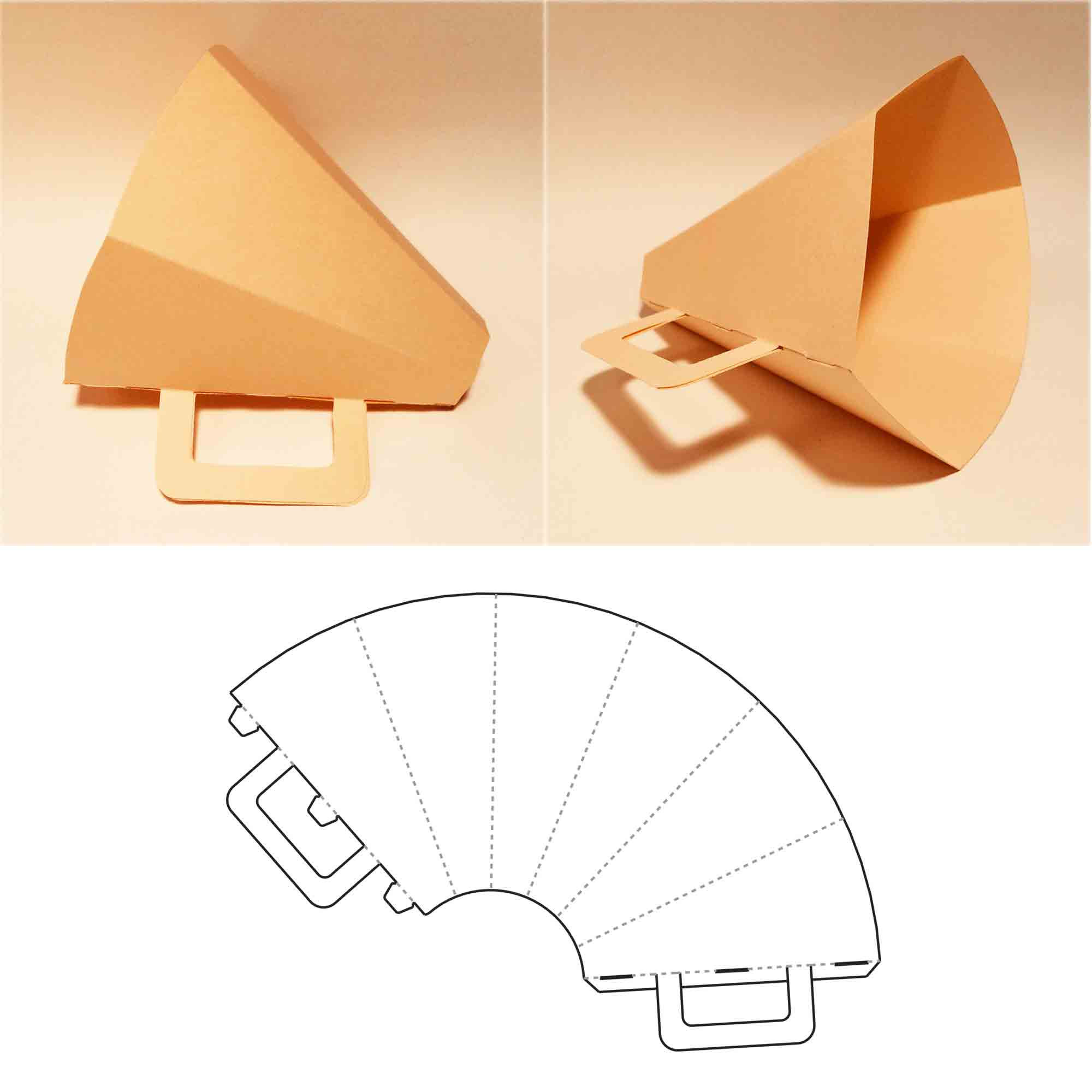 Box With Handle Template, Square Box, Cube Box, Favor Box, G pertaining to Free Printable Paper Megaphone Template