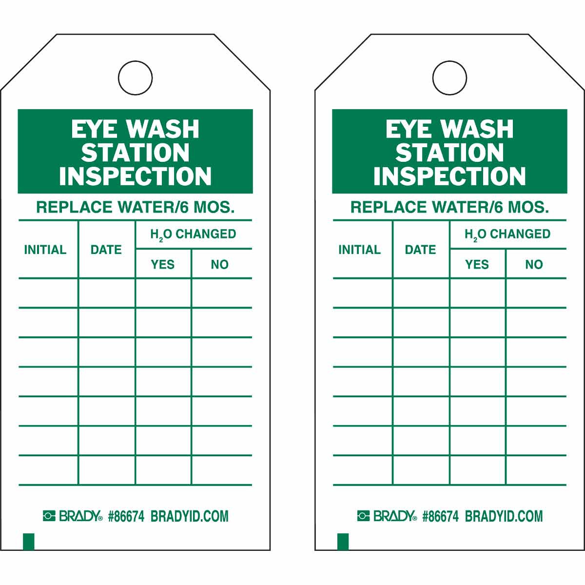 Brady Part: 86674 | Eye Wash Inspection Tags | Bradyid inside Free Printable Eye Wash Station Inspection Tags