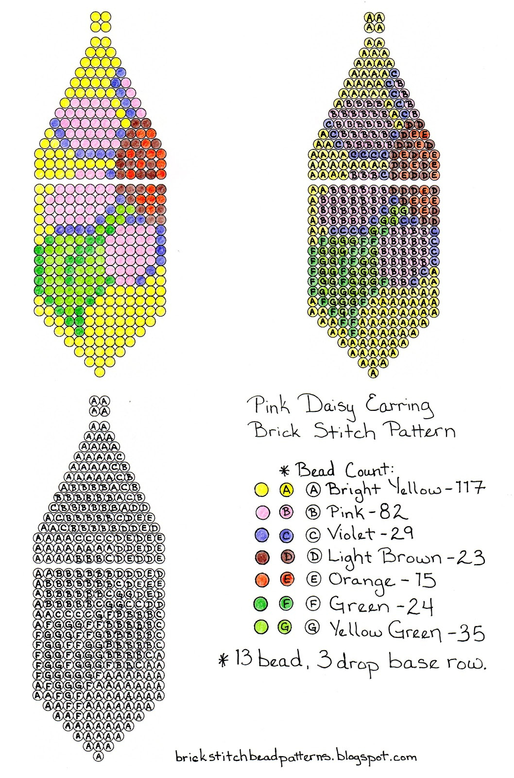 Brick Stitch Earring Graph Paper Full Page Brick Stitch Beading within Beaded Earring Printable Pattern