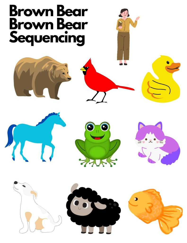 Brown Bear Brown Bear Sensory Bin And Free Printable for Brown Bear Brown Bear Sequencing Cards Printable Free