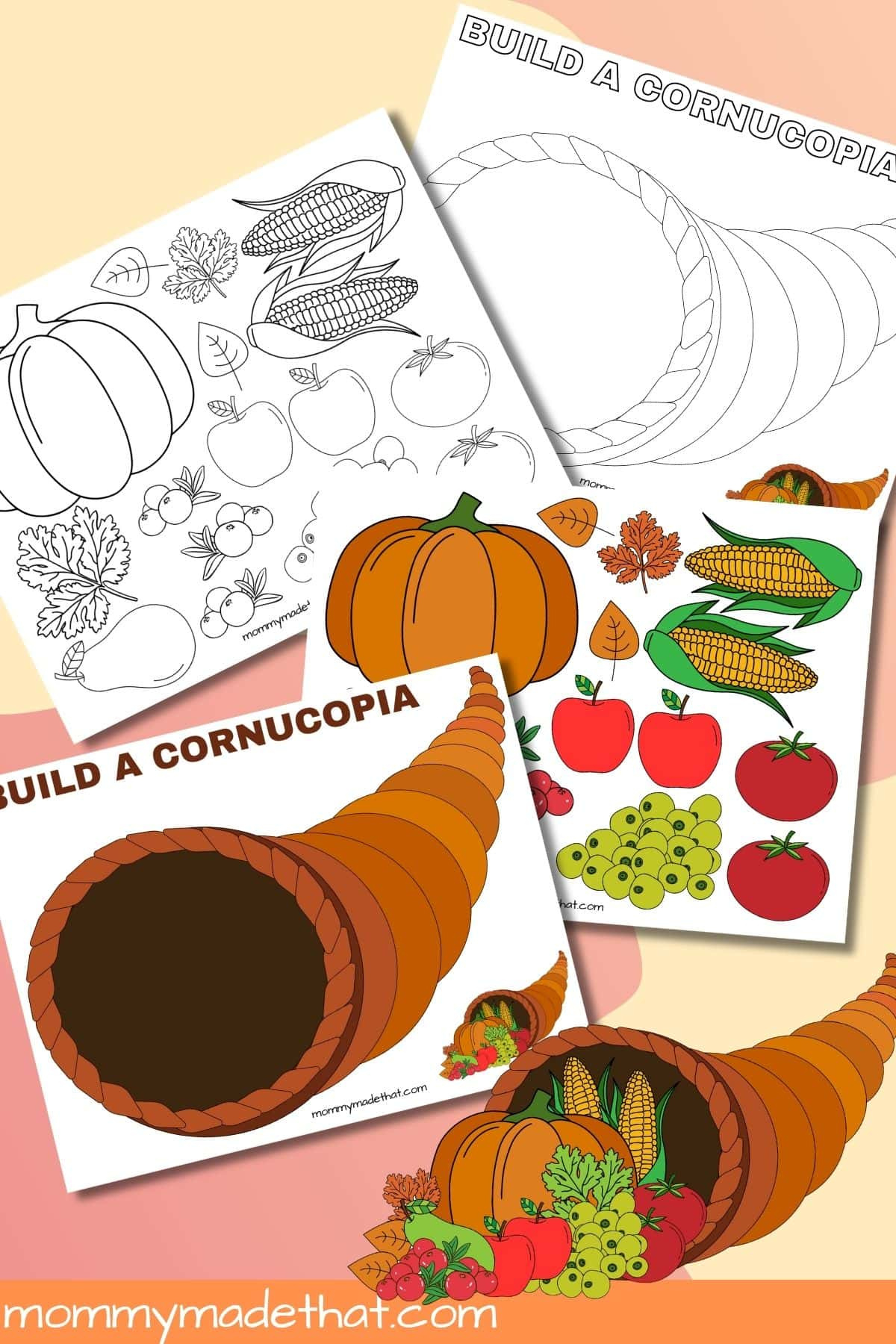 Build A Cornucopia (Free Printable Craft) in Free Cornucopia Pattern Printables