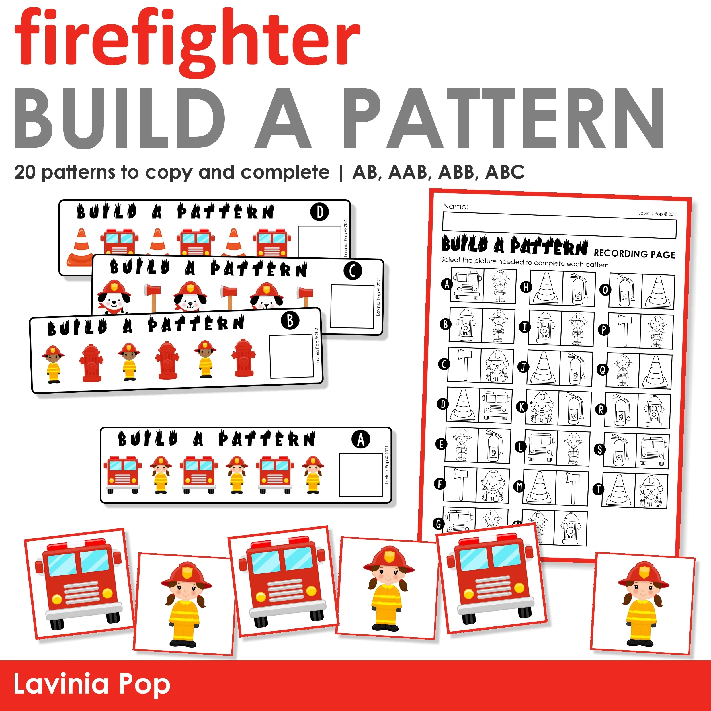 Build A Firefighter Pattern Activity inside Fire Safety Printable Pattern