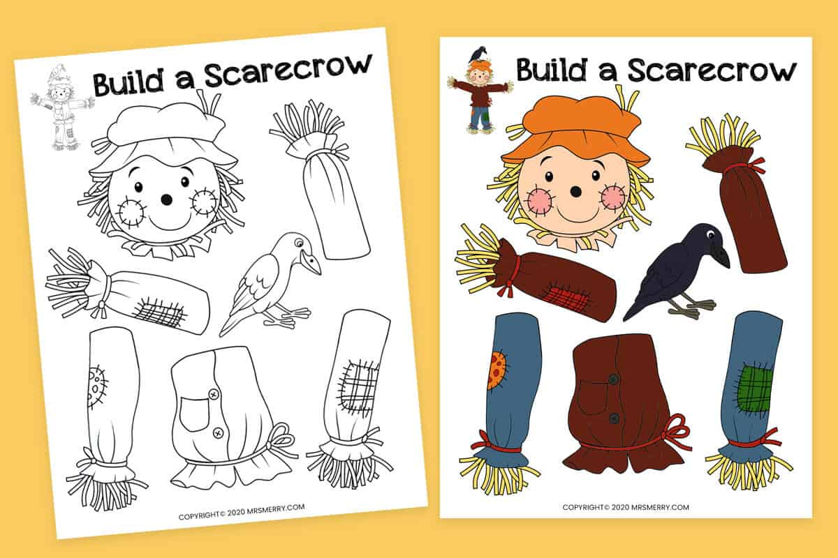 Build A Scarecrow Printable Fall Kids Activity | Mrs. Merry intended for Free Printable Scarecrow Pattern