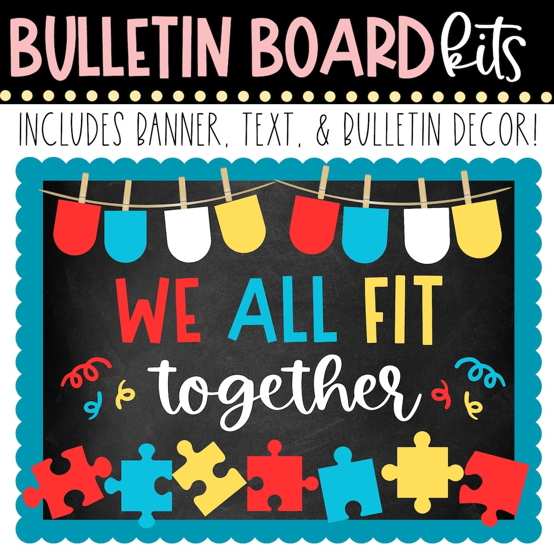 Bulletin Board Kit- We All Fit Together | Puzzle Pieces | Classroom Décor | Bulletin Board | Classroom Community Display | Instant Download - Etsy intended for We All Fit Together Puzzle Template Free