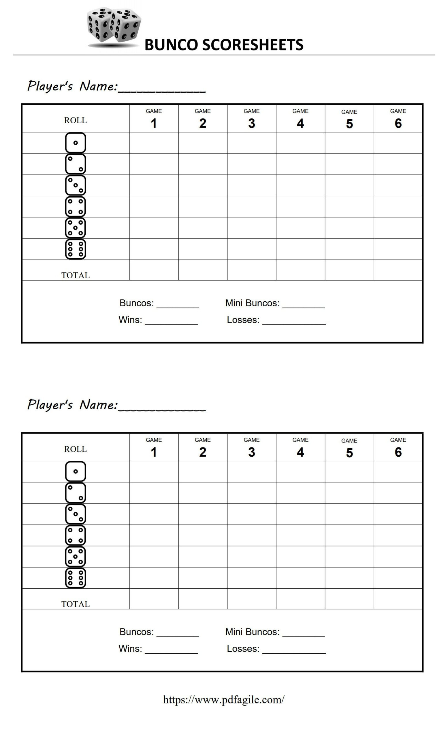 Bunco Scoresheet Template | Pdf Agile intended for Free Printable Bunco Score Cards