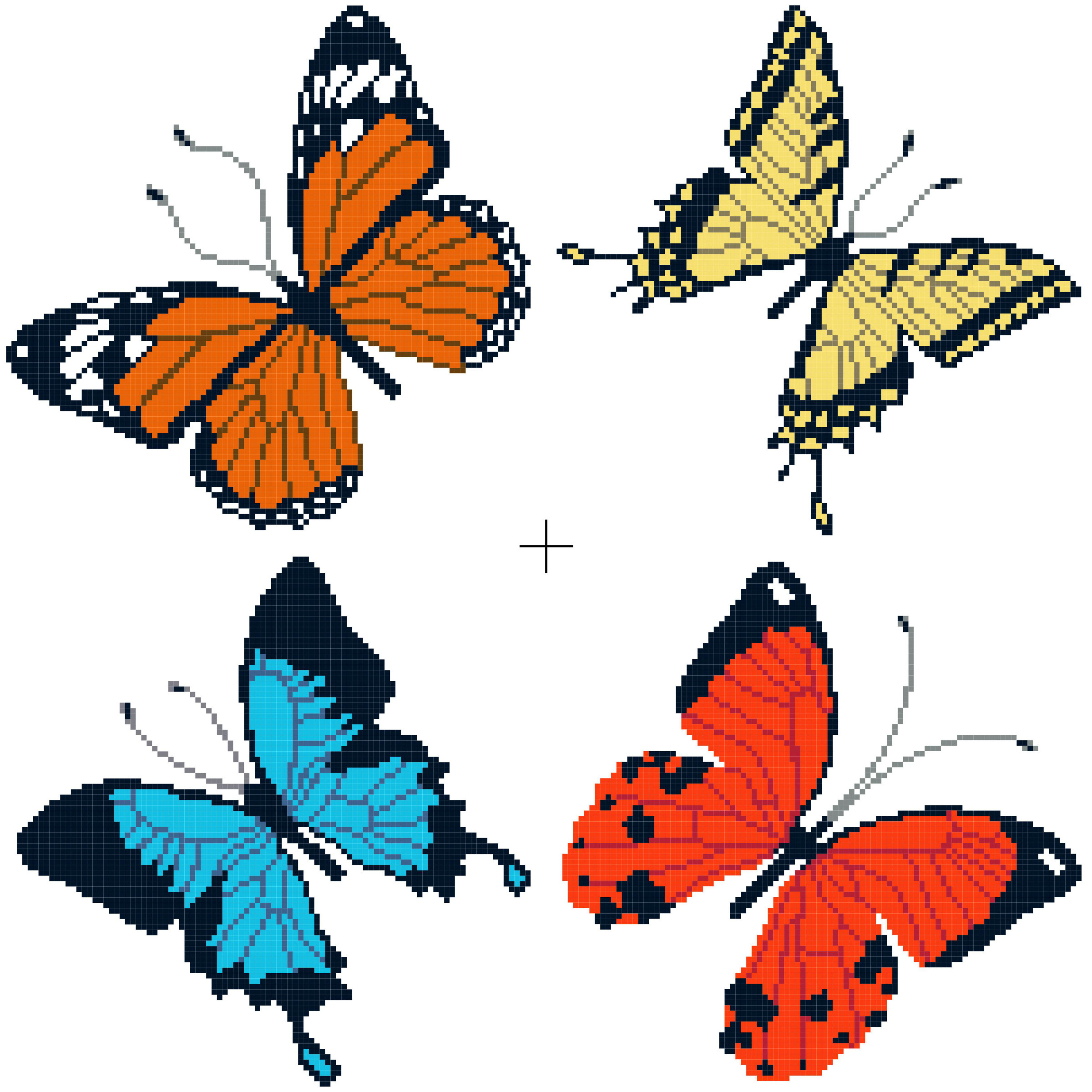 Butterflies. Free Cross Stitch Pattern – Better Cross Stitch in Free Printable Butterfly Cross Stitch Patterns