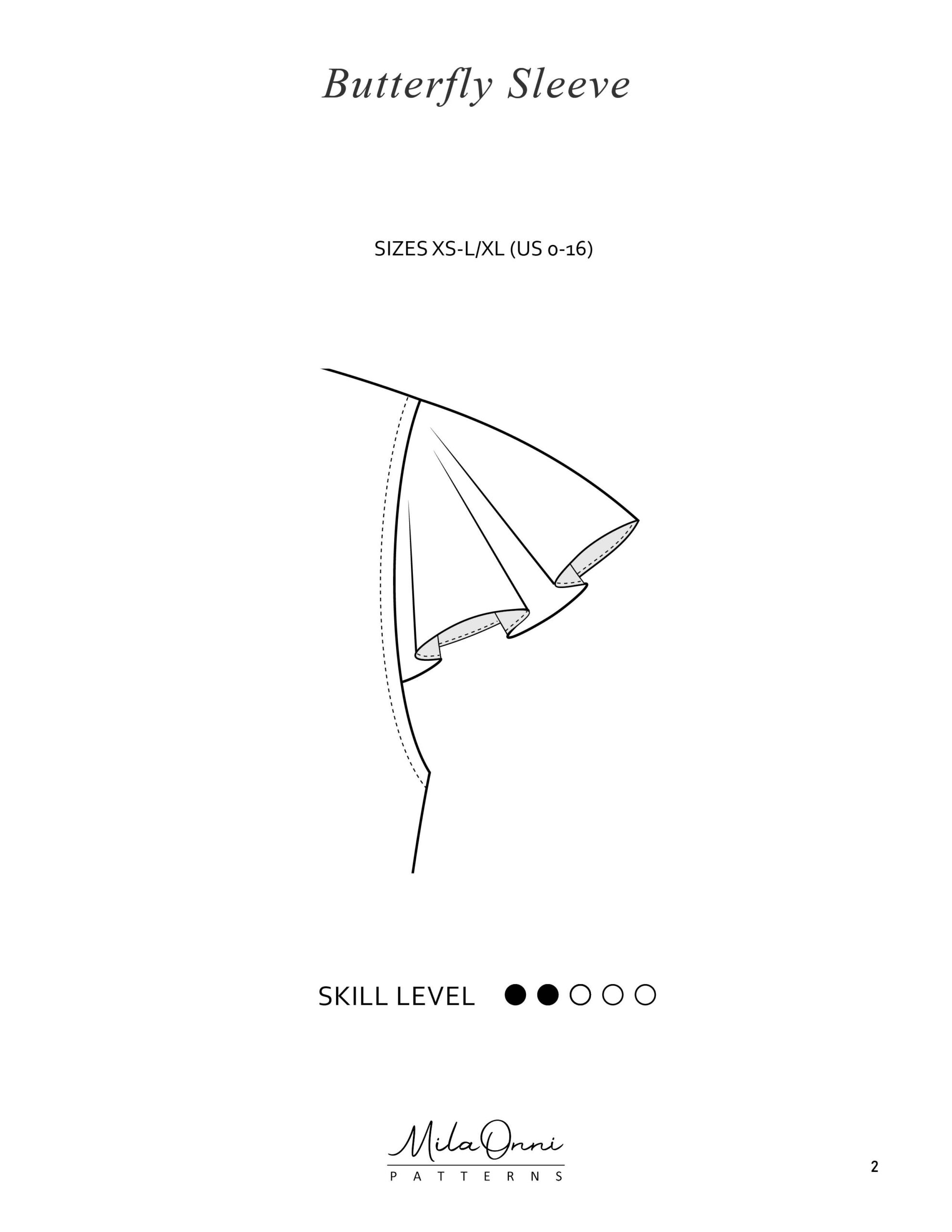 Butterfly Flutter Sleeve / Pdf Sewing Pattern | Milaonni Sewing for Printable Flutter Sleeve Pattern