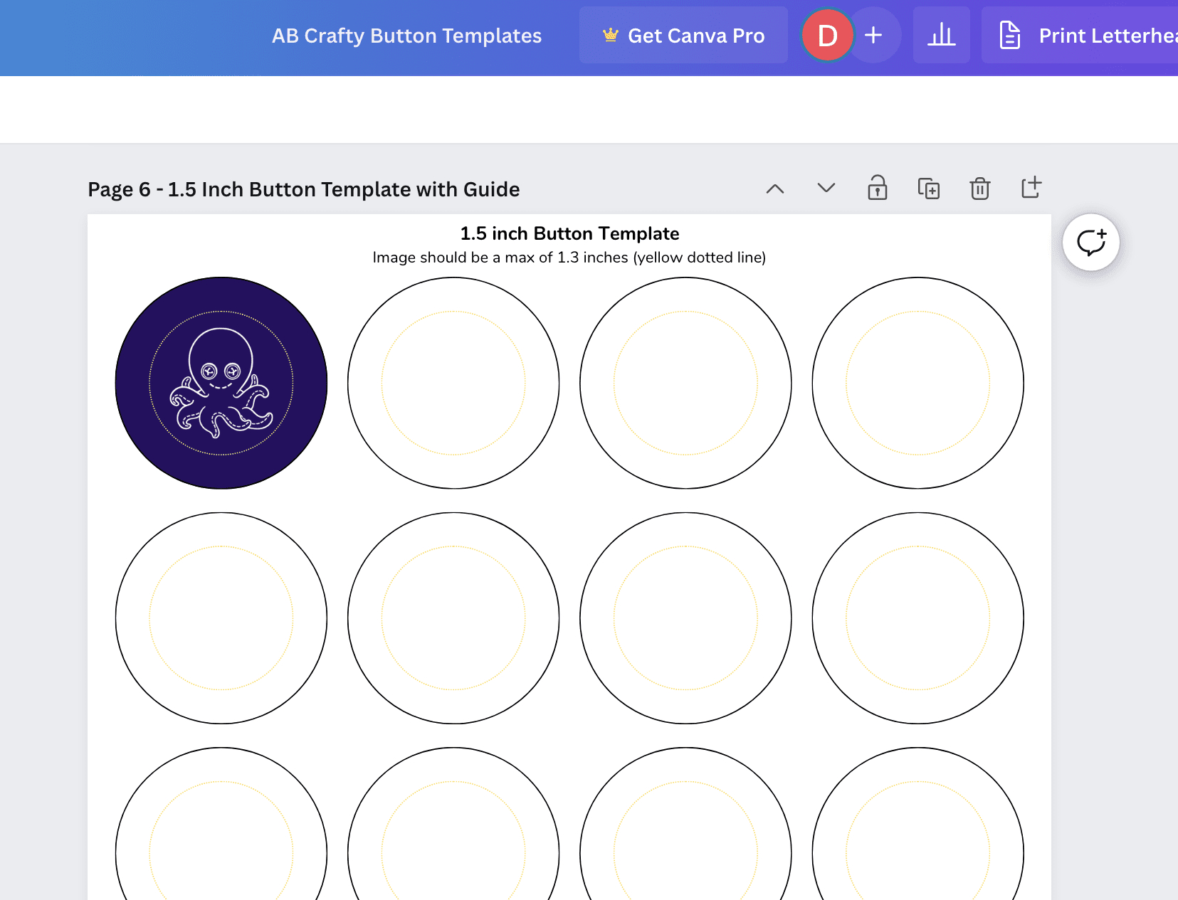 Button Template In 4 Sizes - Free Download - Ab Crafty in Free Button Making Templates