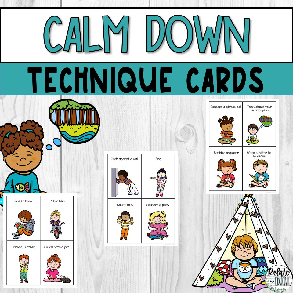 Calm Down Techniques &amp;amp; Strategies Printable Cards | Madeteachers within Calm Down Cards Free Printable