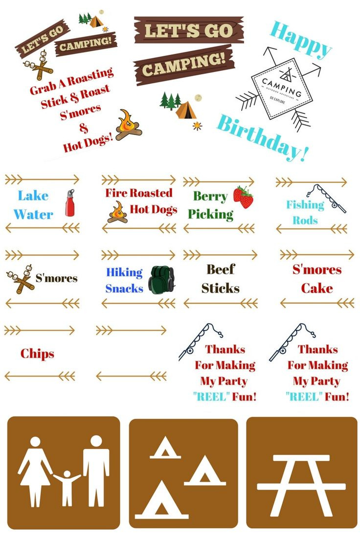 Camping Themed Birthday Party Ideas, Camping Party Food &amp;amp; Free with Free Camping Party Printables