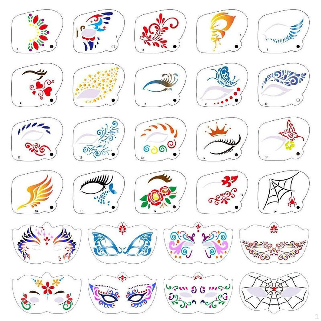 Carnival Face Stencils Eye Painting Templates For Children Adults with regard to Face Painting Stencils Printable Free