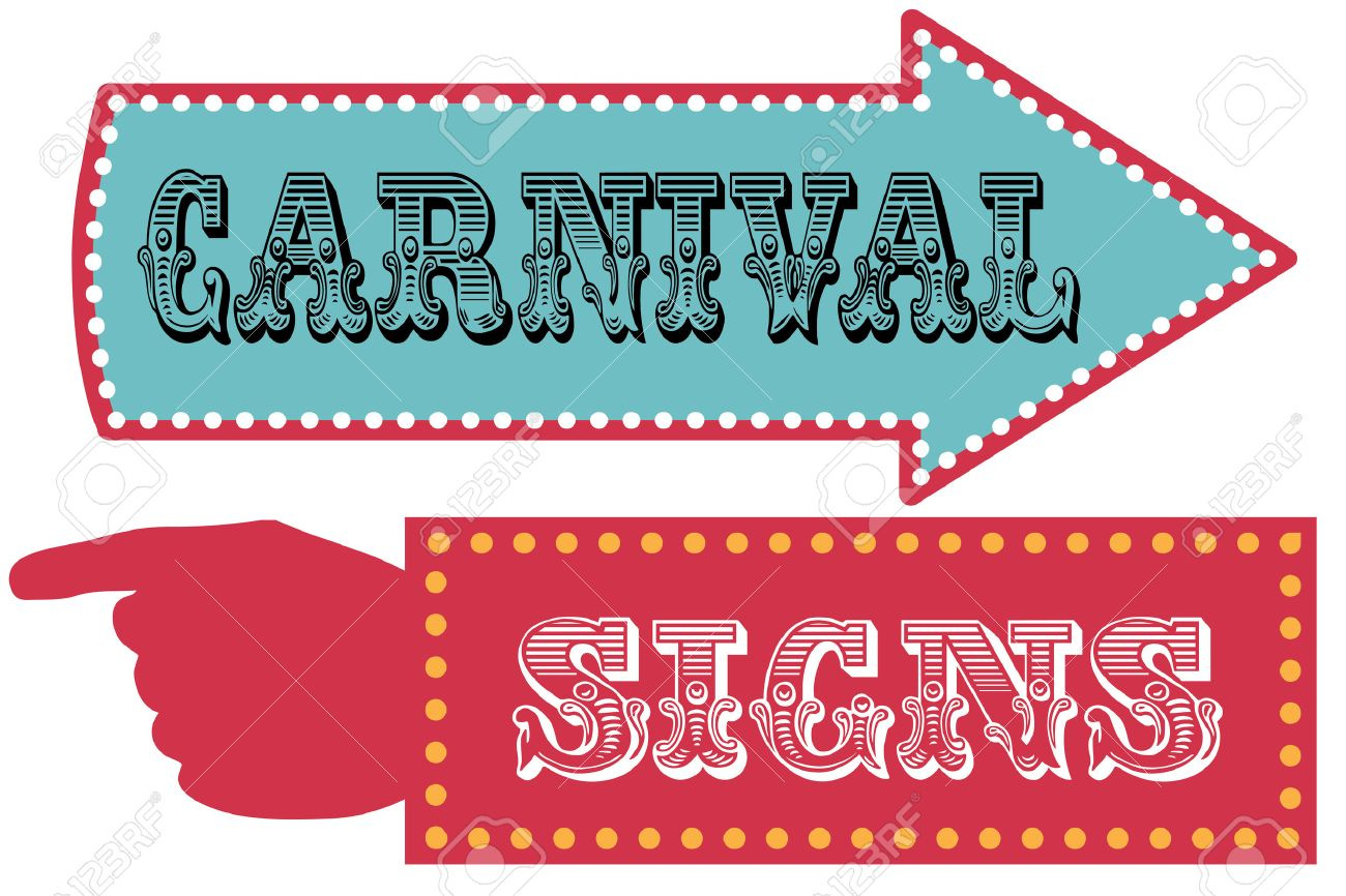 Carnival Sign Template Direction Signs With Arrow And Pointing for Free Printable Carnival Directional Signs