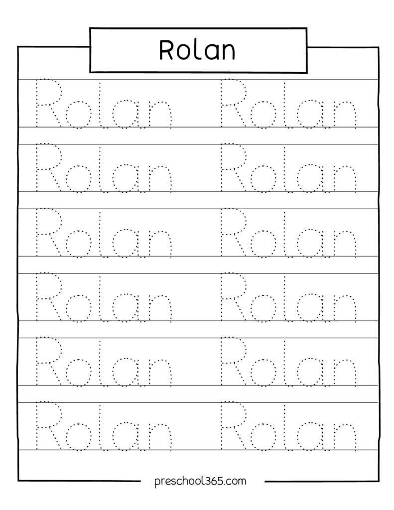 Carson Sadie Levi Rolan Madelyn Name Tracing Sheet inside Free Preschool Name Printables