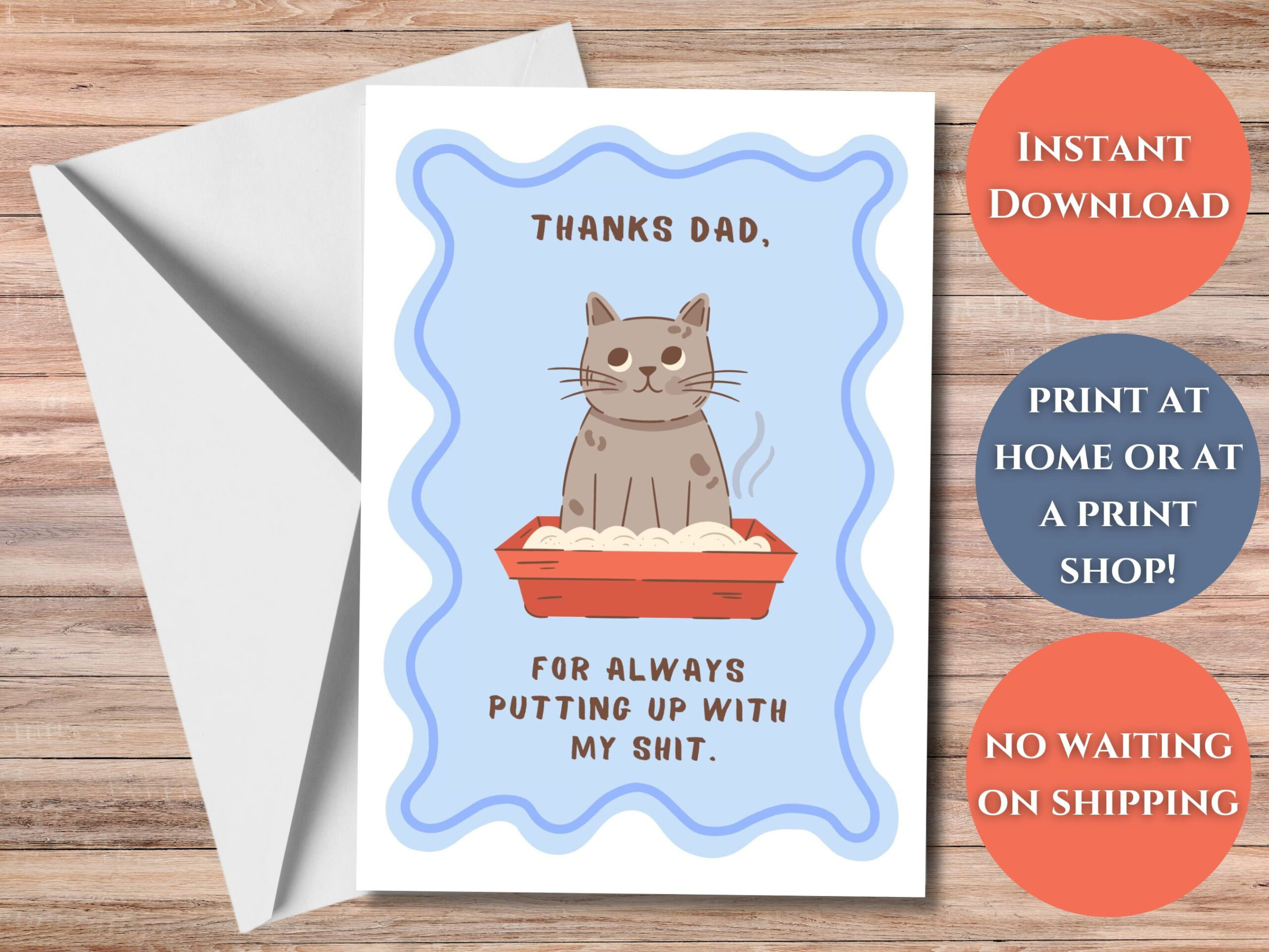 Cat Dad Card 1Pc Funny Cat Dad Card For Him, Humorous Fathers Day for Free Printable Fathers Day Cards From the Cat