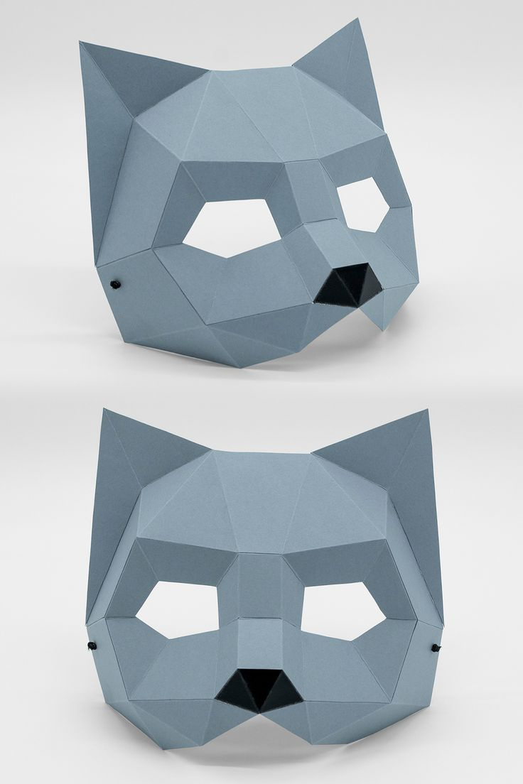 Cat Masquerade Diy | Pdf Template, Pattern, Papercraft, Paper Mask pertaining to Free Paper Mask Template