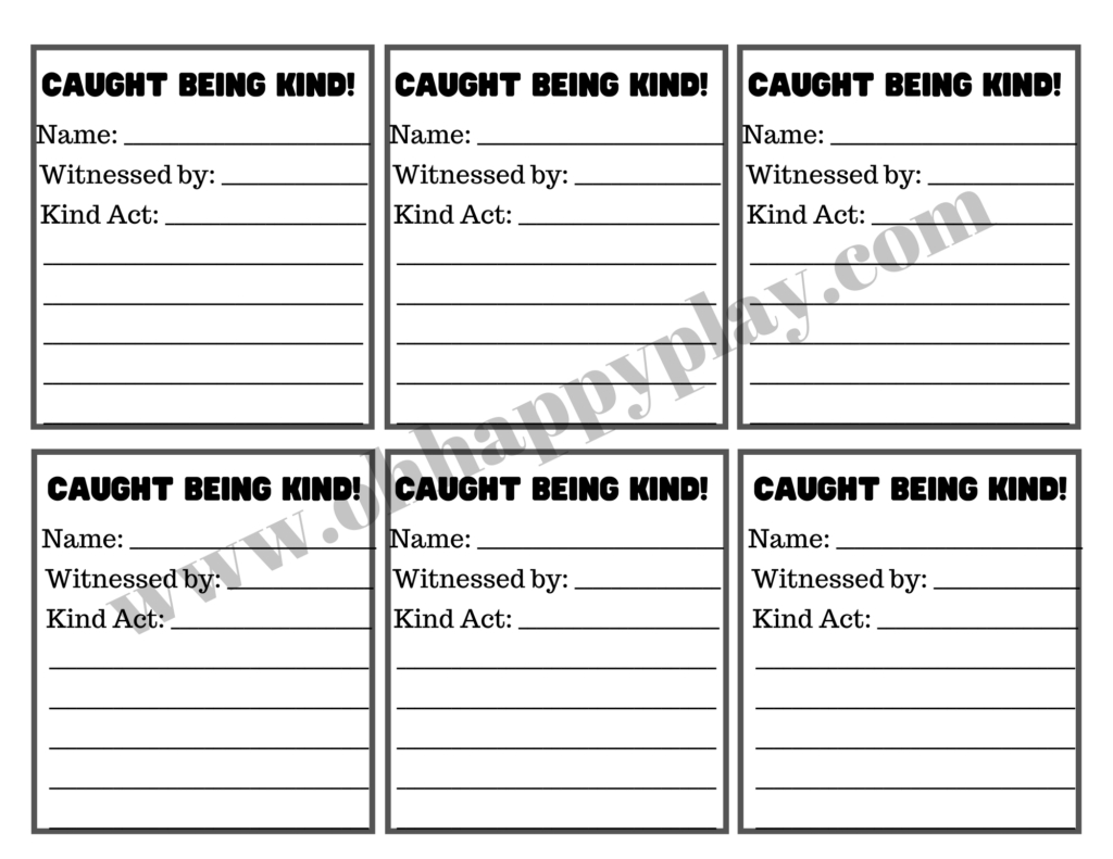 Catch Your Child Being Kind Activity: Kindness Activity For Kids regarding Free Caught Being Good Printables