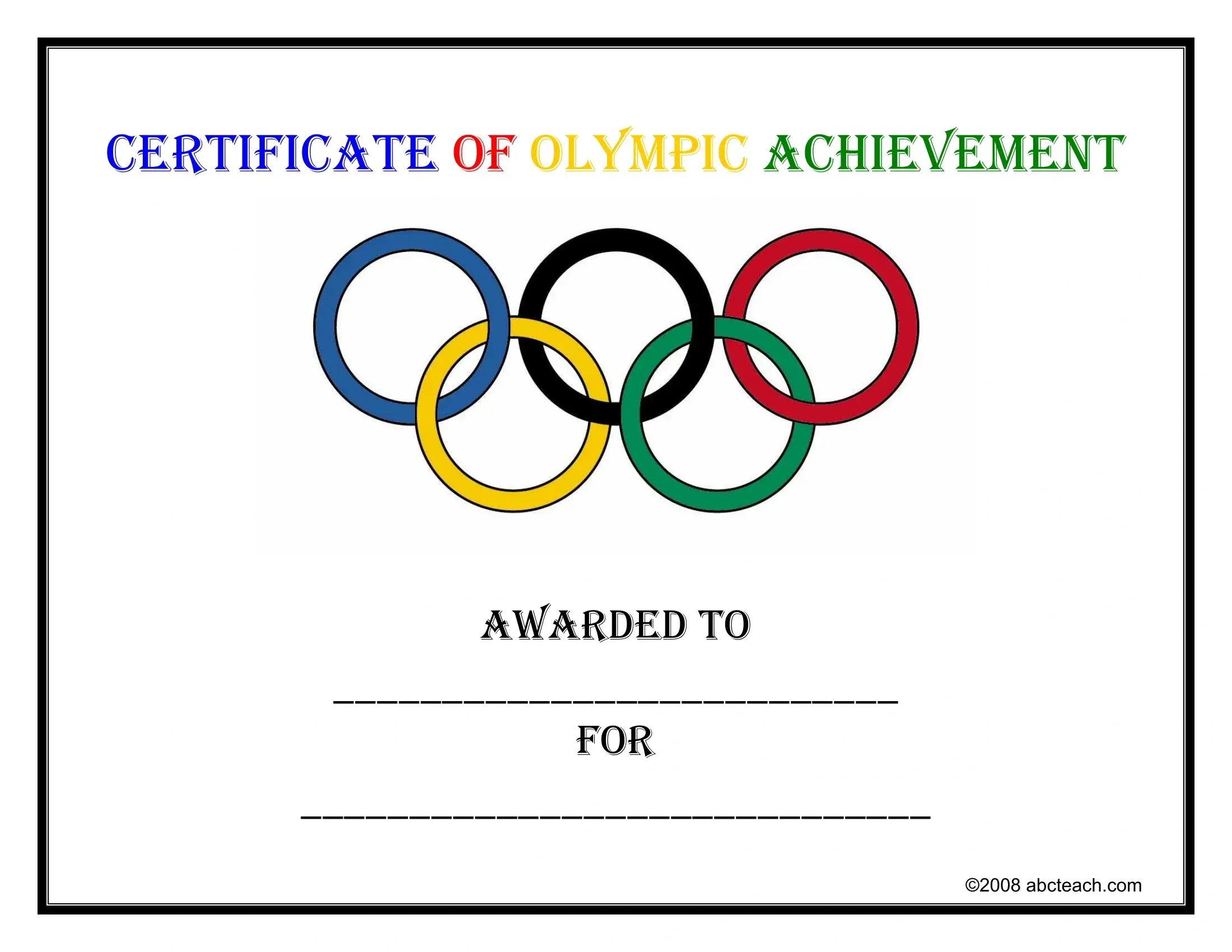 Certificate Olympic Form ≡ Fill Out Printable Pdf Forms Online pertaining to Free Printable Olympic Certificates