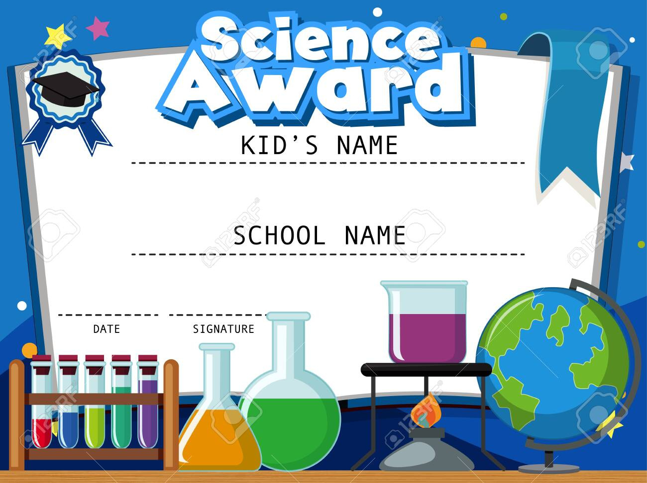 Certificate Template For Science Award With Science Equipments In inside Free Science Award Templates