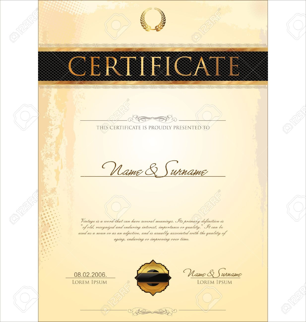 Certificate Template Royalty Free Svg, Cliparts, Vectors, And within 123 Certificates Printables Free