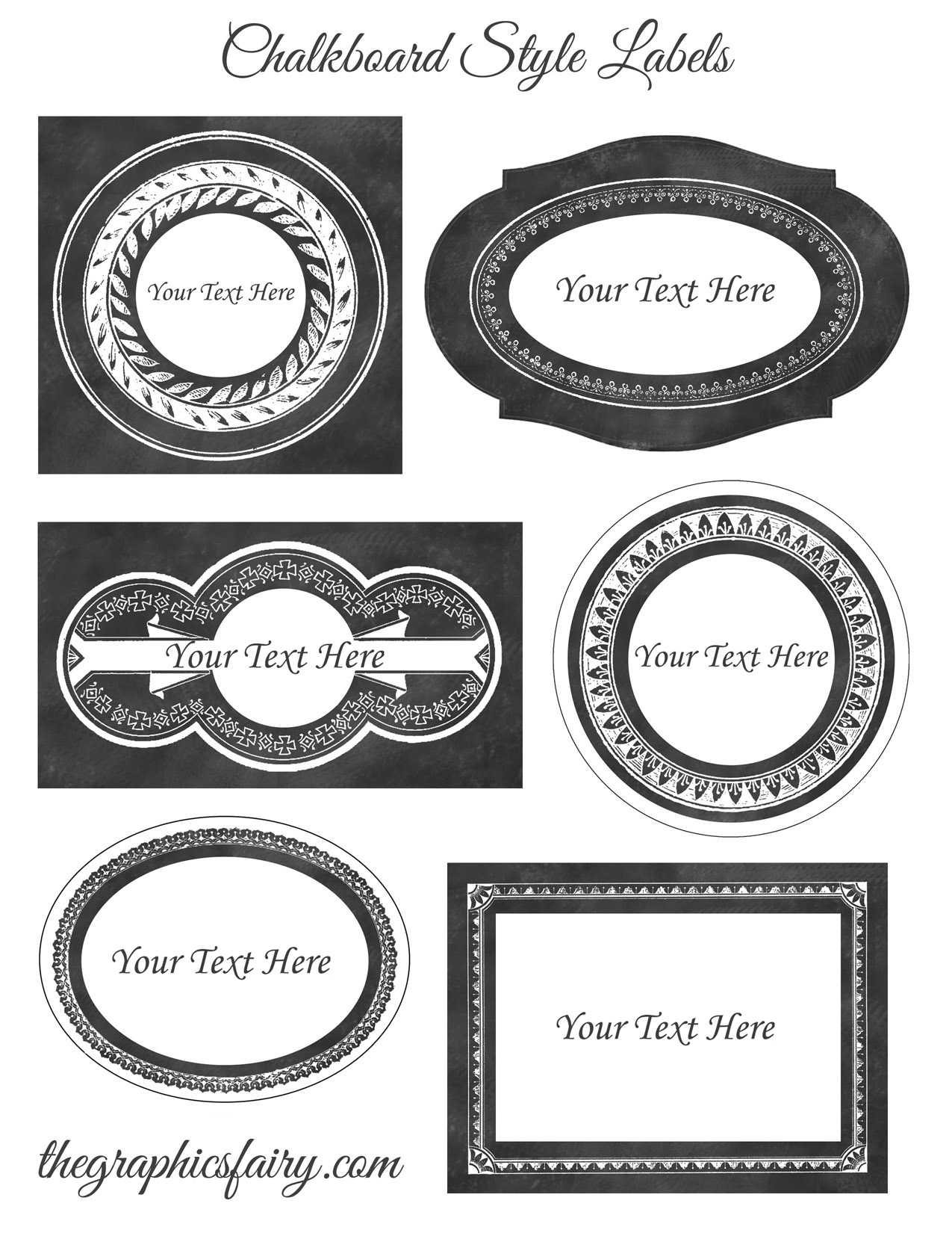 Chalkboard Style Printable Labels - Editable! - The Graphics Fairy intended for Editable Printable Labels Free