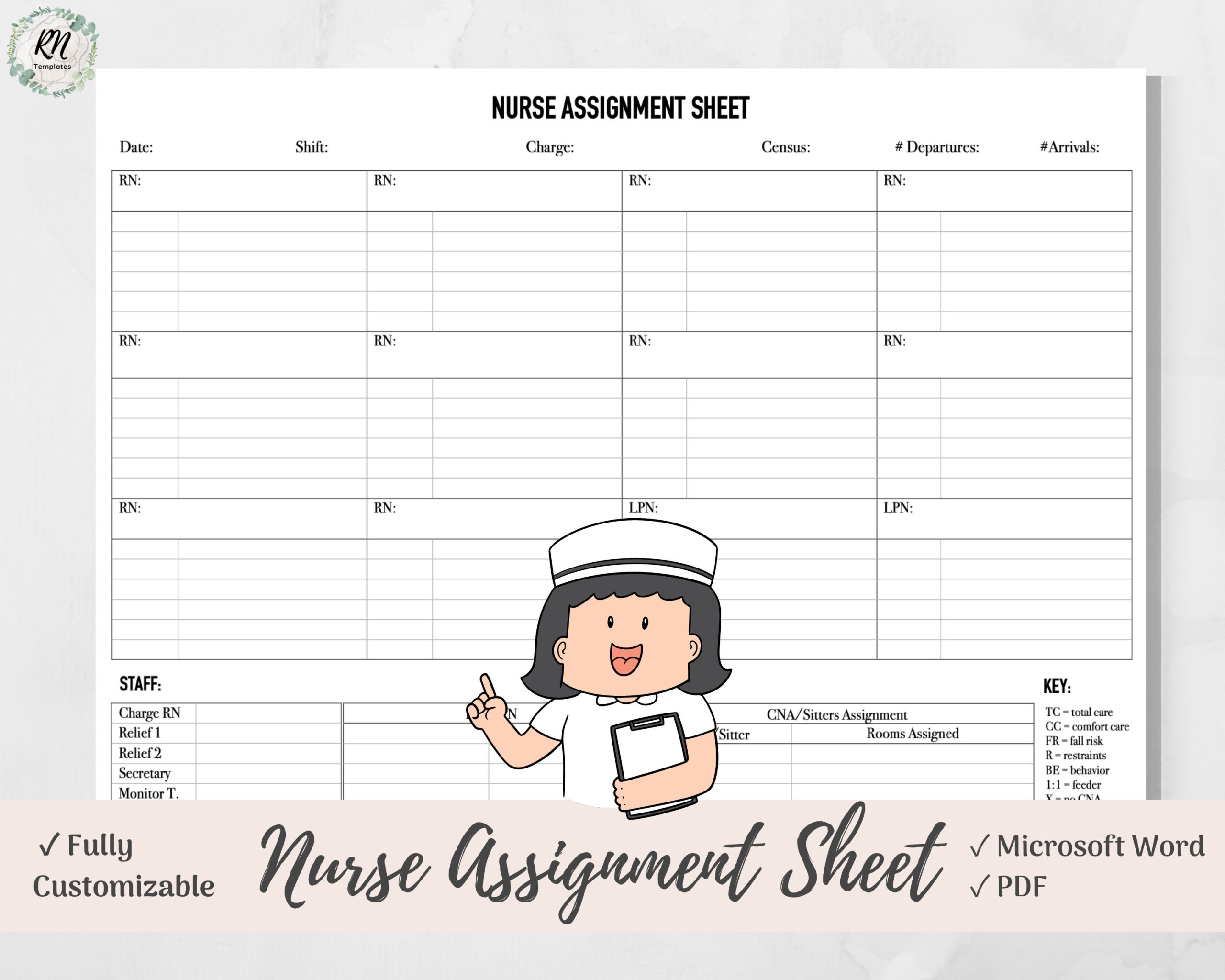 Charge Nurse Assignment Sheet Template, Rn &amp;amp; Cna Assignments, Med for Free Cna Assignment Sheet Templates