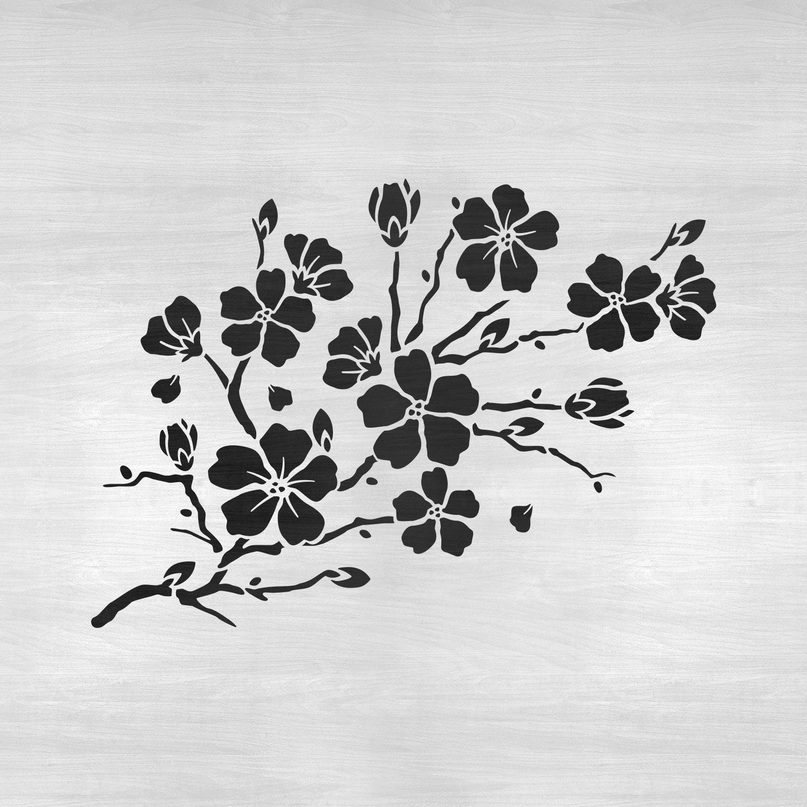 Cherry Blossom Stencil - Flower Stencil, Cherry Blossom Print regarding Free Printable Cherry Blossom Stencil