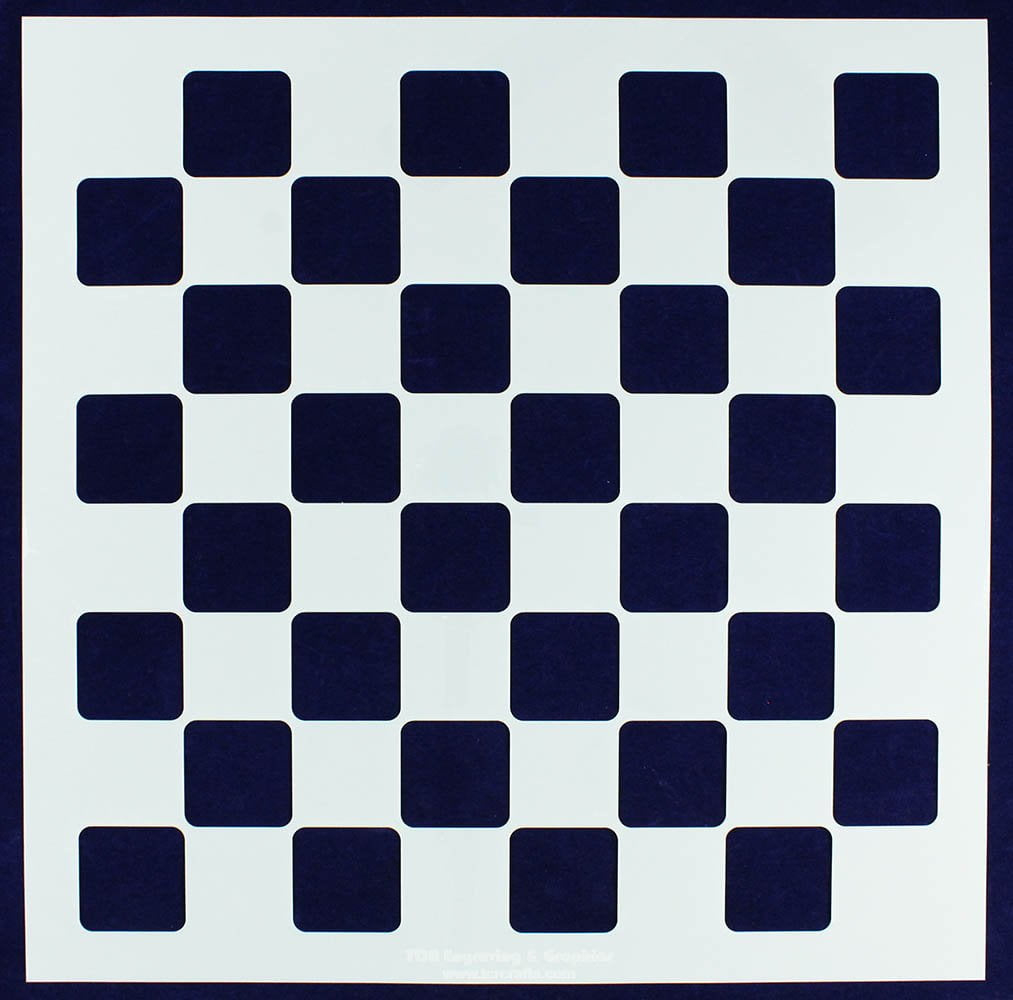 Chess/Checkerboard Stencil 14 Mil -18&amp;quot; X 18&amp;quot; - Painting /Crafts/ Templates with regard to Checkerboard Template Free