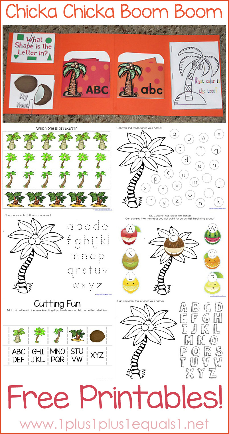 Chicka Chicka Boom Boom Theme Printables for Chicka Chicka Boom Boom Free Printables