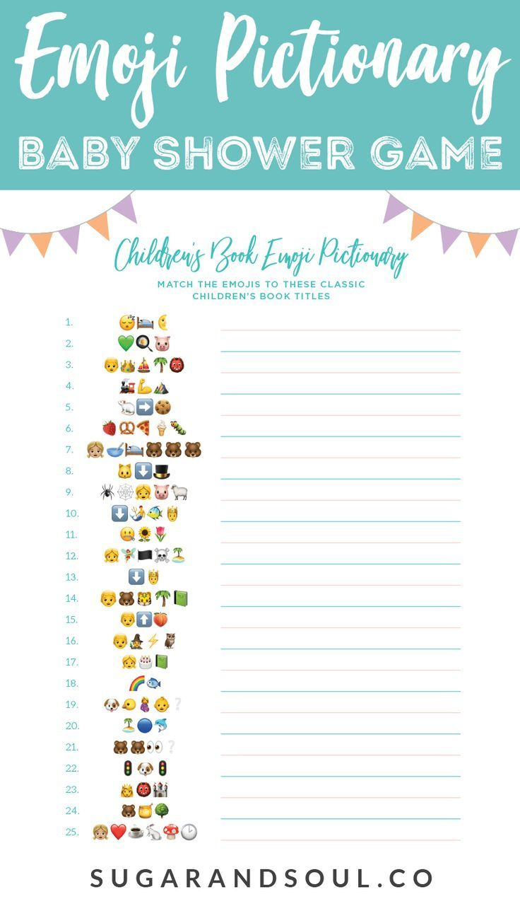 Children&amp;#039;S Book Emoji Pictionary Baby Shower Game Printable intended for Childrens Book Emoji Pictionary Free Printable