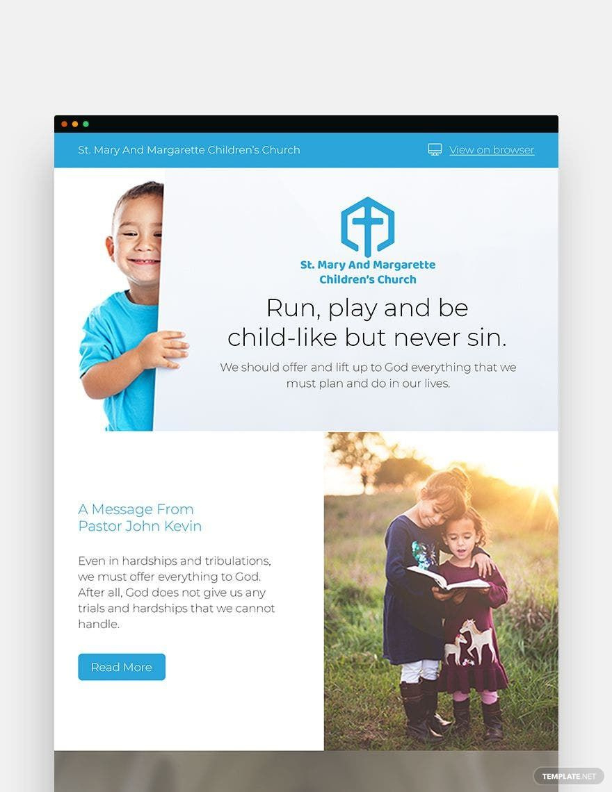 Children'S Church Newsletter Template In Html5, Psd, Outlook, Word intended for Childrens Ministry Newsletter Template Free