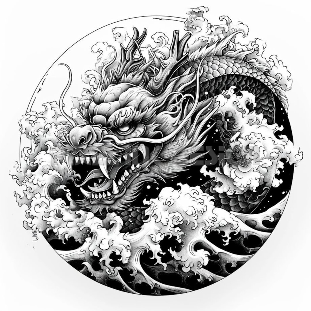 Chinese Dragon Tattoo Design - Download High Resolution Digital Art Png Transparent Background | Printable Svg Tattoo Stencil within Printable Oriental Stencil Designs