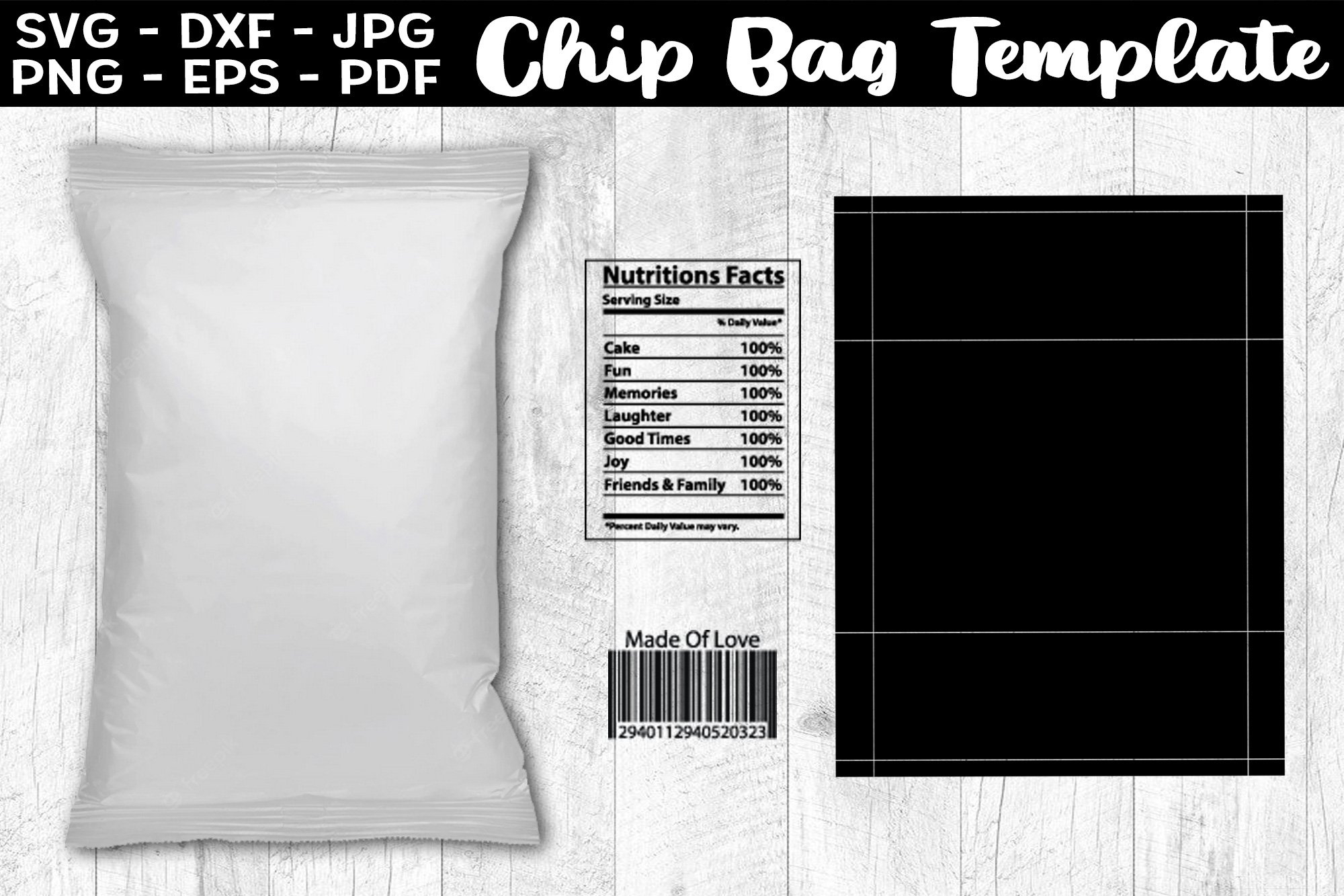 Chip Bag Template Svg Potato Chip Bag Template Png Svg with Free Downloadable Chip Bag Template