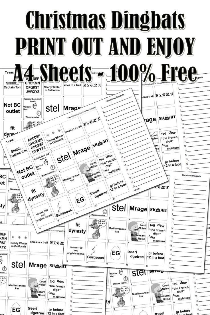 Christmas Dingbats - Printable Festive Puzzles regarding Free Printable Christmas Dingbats