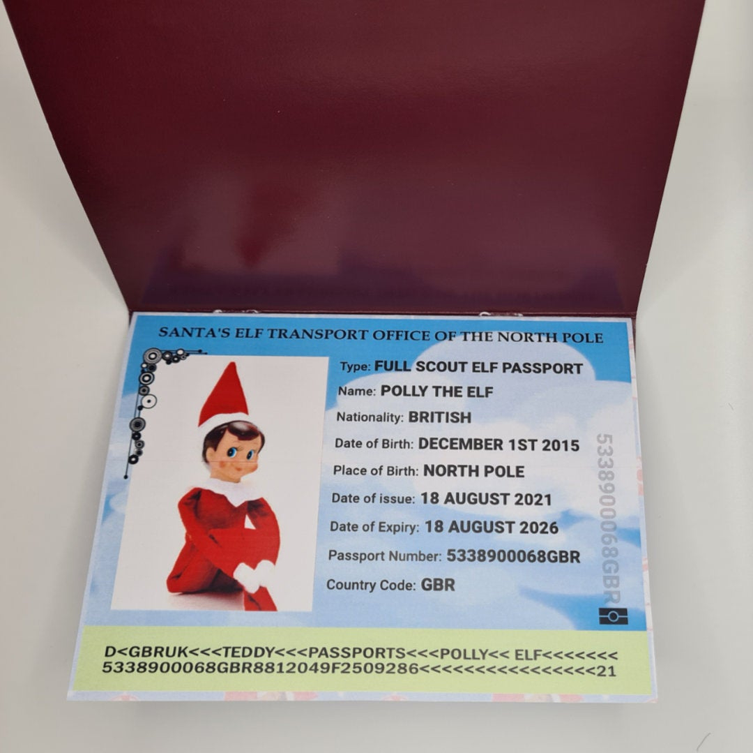 Christmas Elf Passport | Teddy Bear Passports in Elf Passport Free Printable