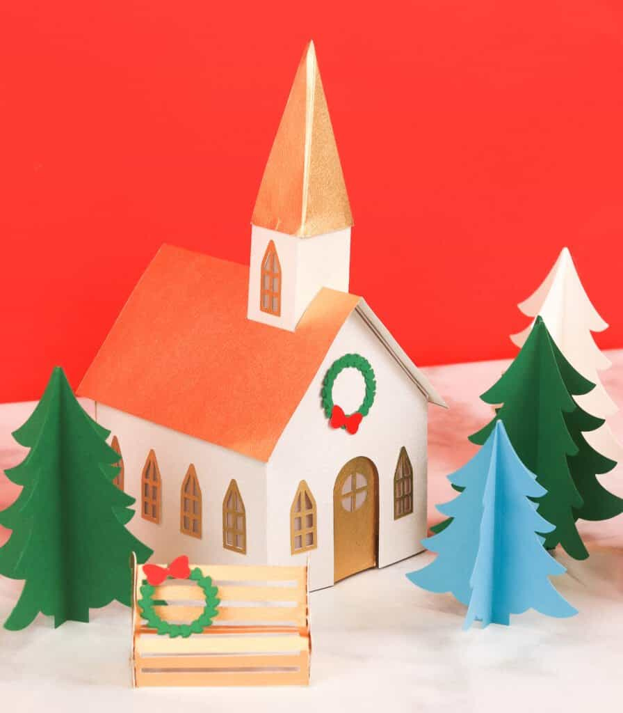 Christmas Paper Church - Sweet Red Poppy throughout Free Printable Paper Church Template