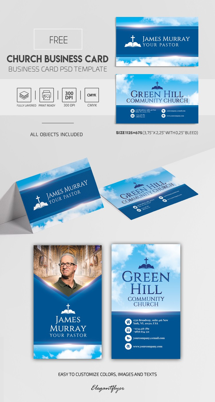 Church Business Card - Free Psd Business Card Template - 10026776 with regard to Free Printable Religious Business Card Templates