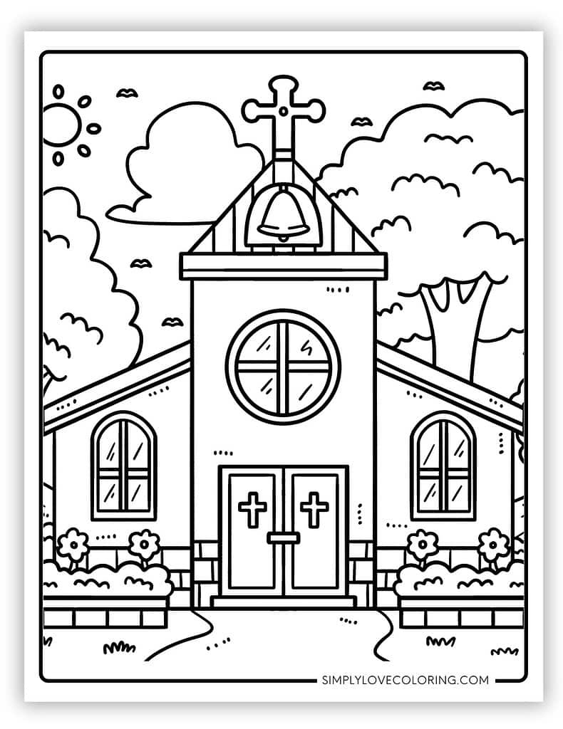 Church Coloring Pages (Free Pdf Printables) - Simply Love Coloring within Free Printable Church Coloring Pages