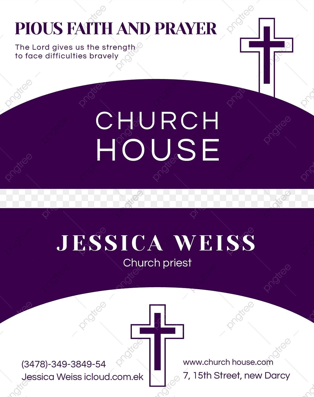 Church Purple Personal Business Card Template Download On Pngtree inside Free Printable Religious Business Card Templates