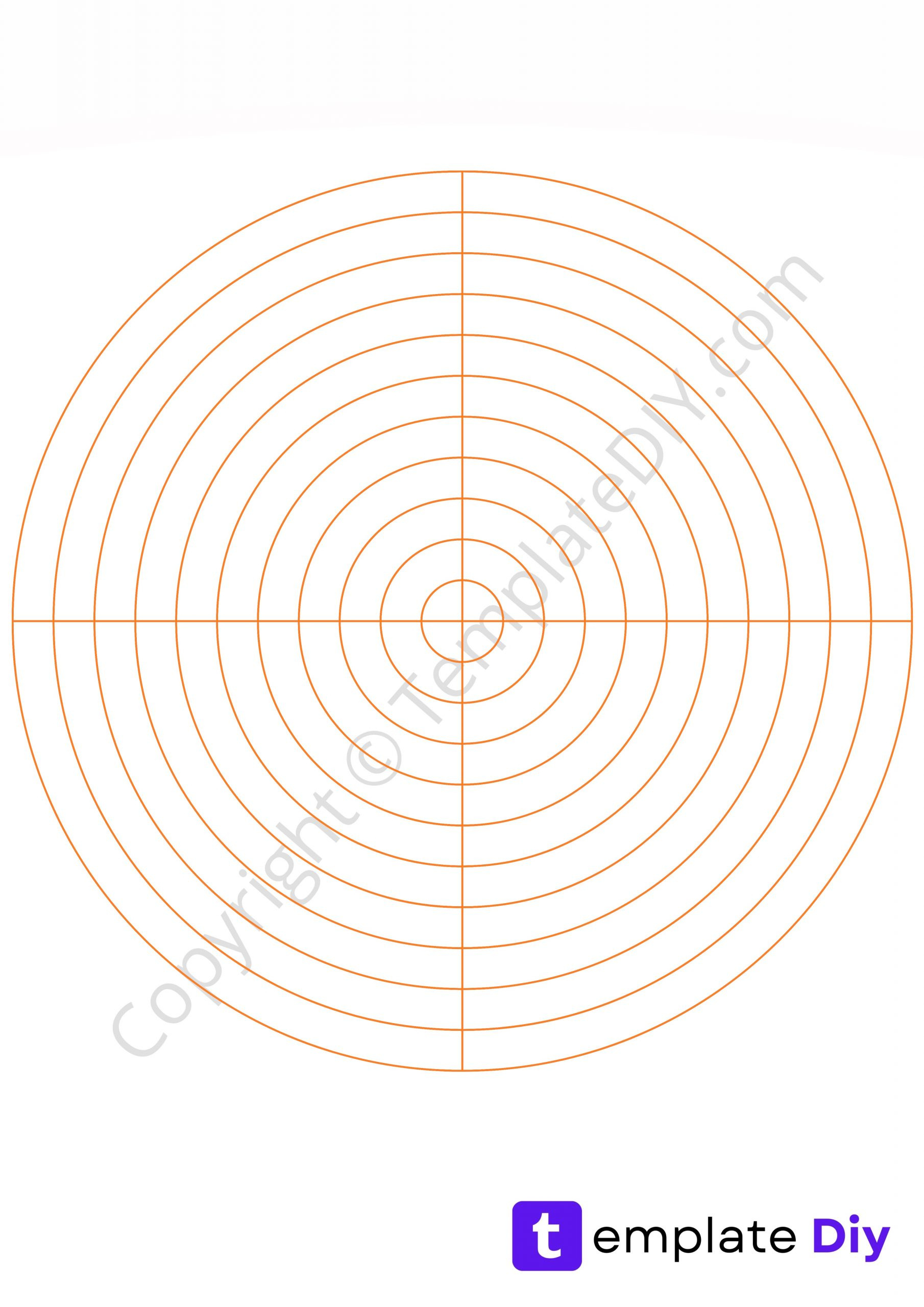 Circular Graph Paper/Circle Grid Paper Template In Pdf with Concentric Kirigami Pattern Printable